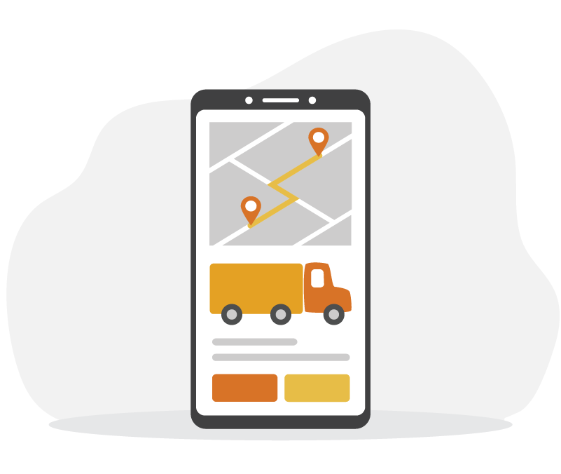 Solutions_TransportationandLogistics mobile phone with map