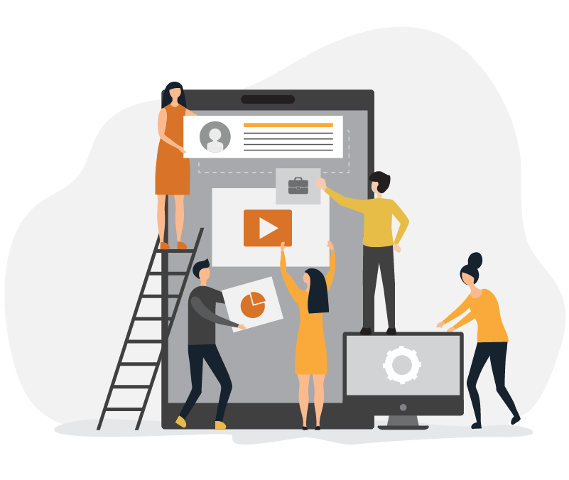 Tech_CustomNativeApplications cartoon mobile device